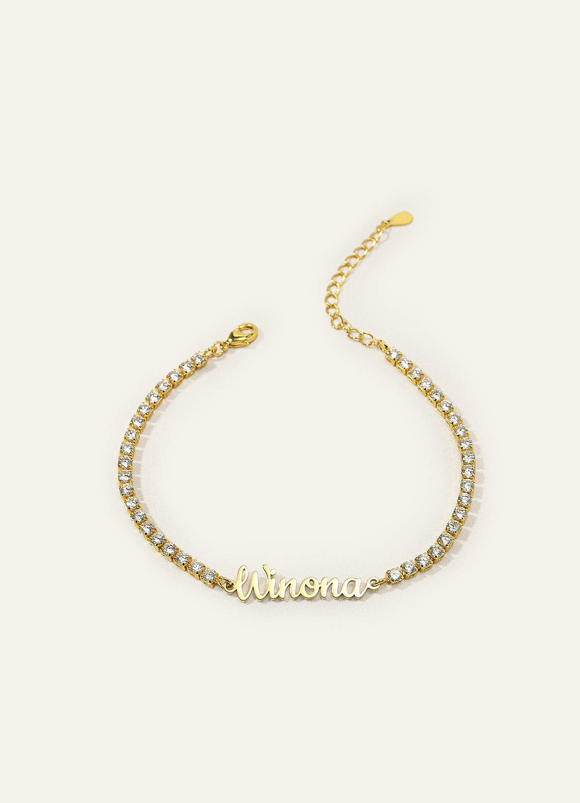 front Bransoletka tenisowa z kryształkami i imieniem