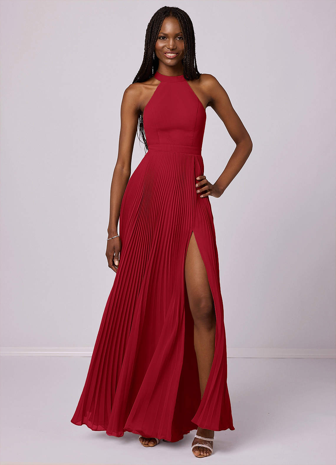 Barbie ♥ Azazie Bridesmaid Dresses Scarlet A-Line Pleated Chiffon Dress image1