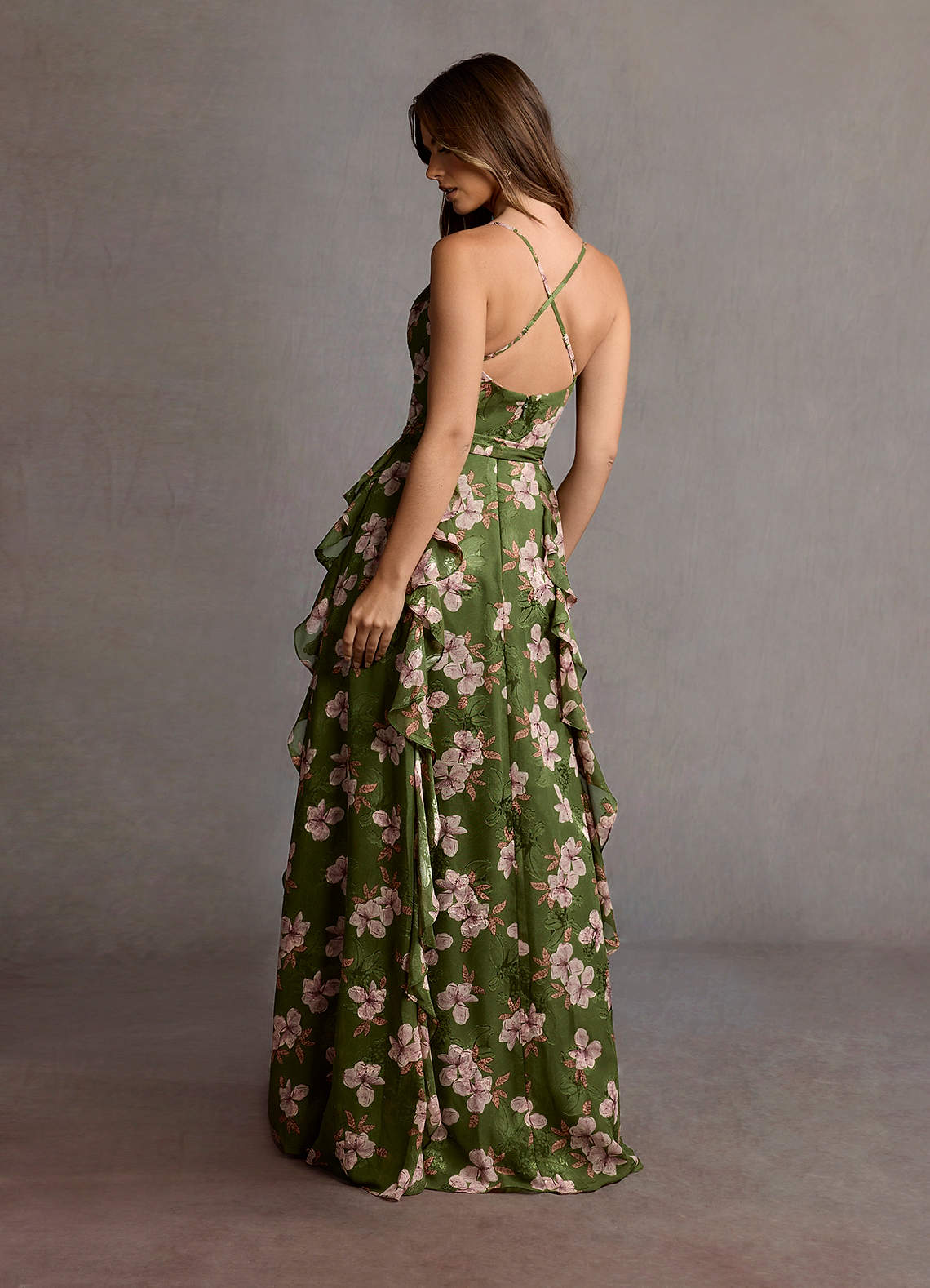 Megan Maxi Klänning Green Floral image1