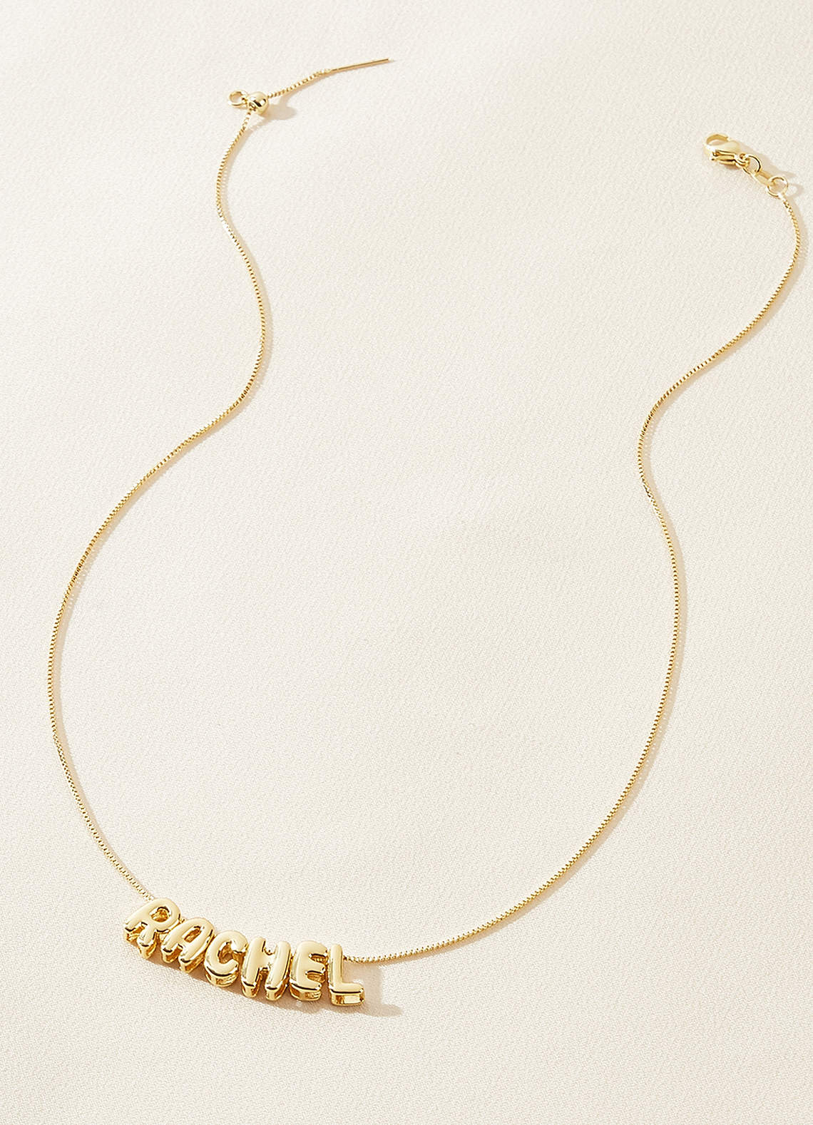front Personalized Bubble Name Letter Necklace
