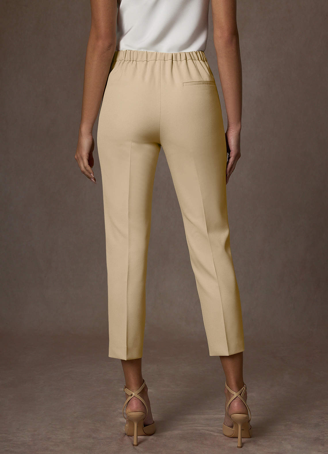 front Kennedy Champagne Structured Stretch Dress Pants