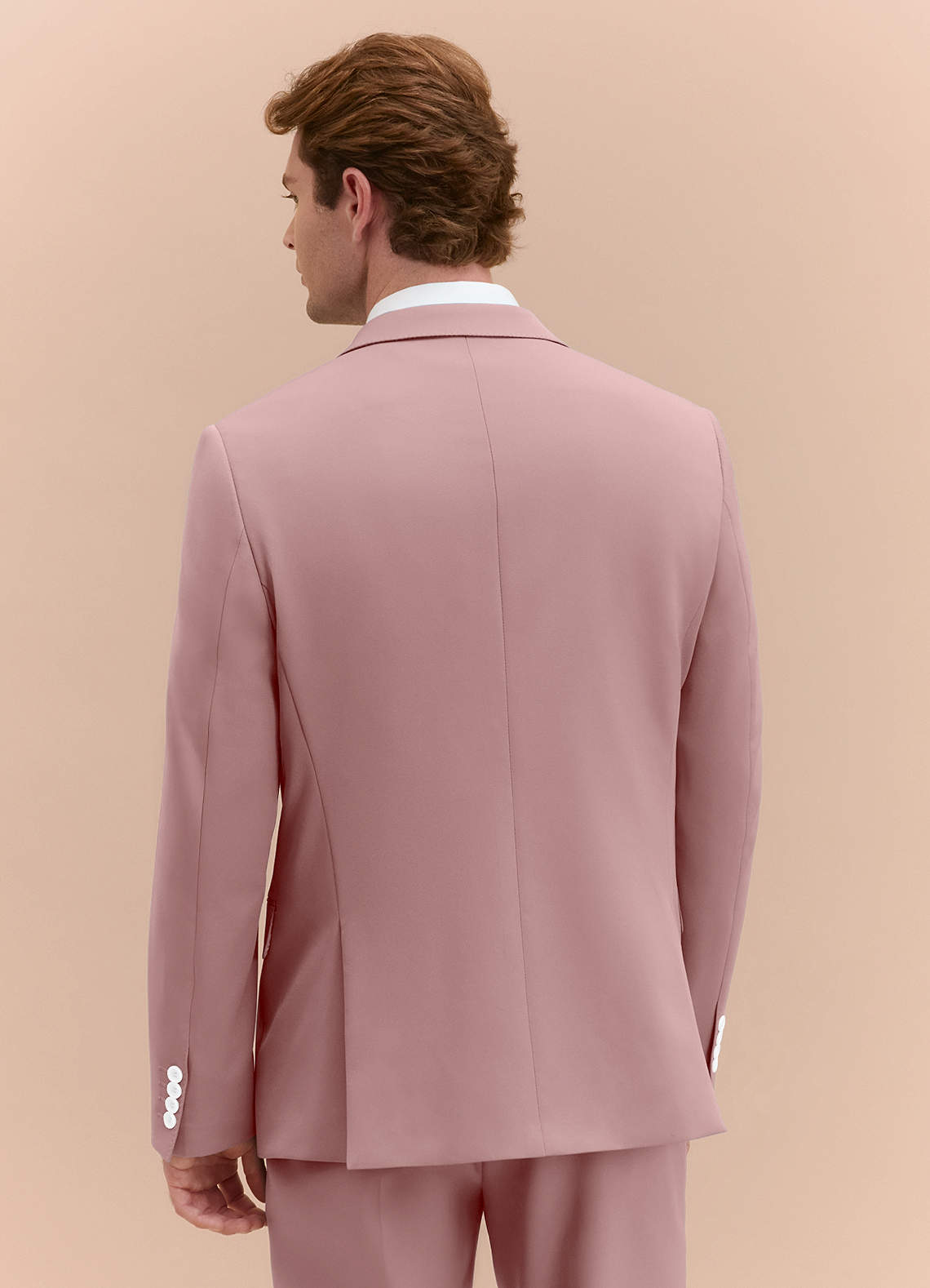 front James Dusty Rose Structured Stretch Suit Jacket