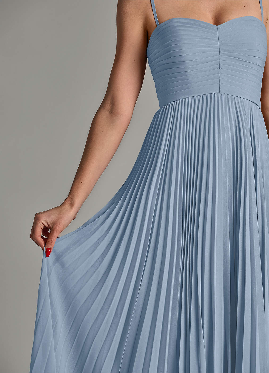 Azazie Chiana Brudepigekjoler En streg Stropløs Chiffon Gulv-længde Kjole image6