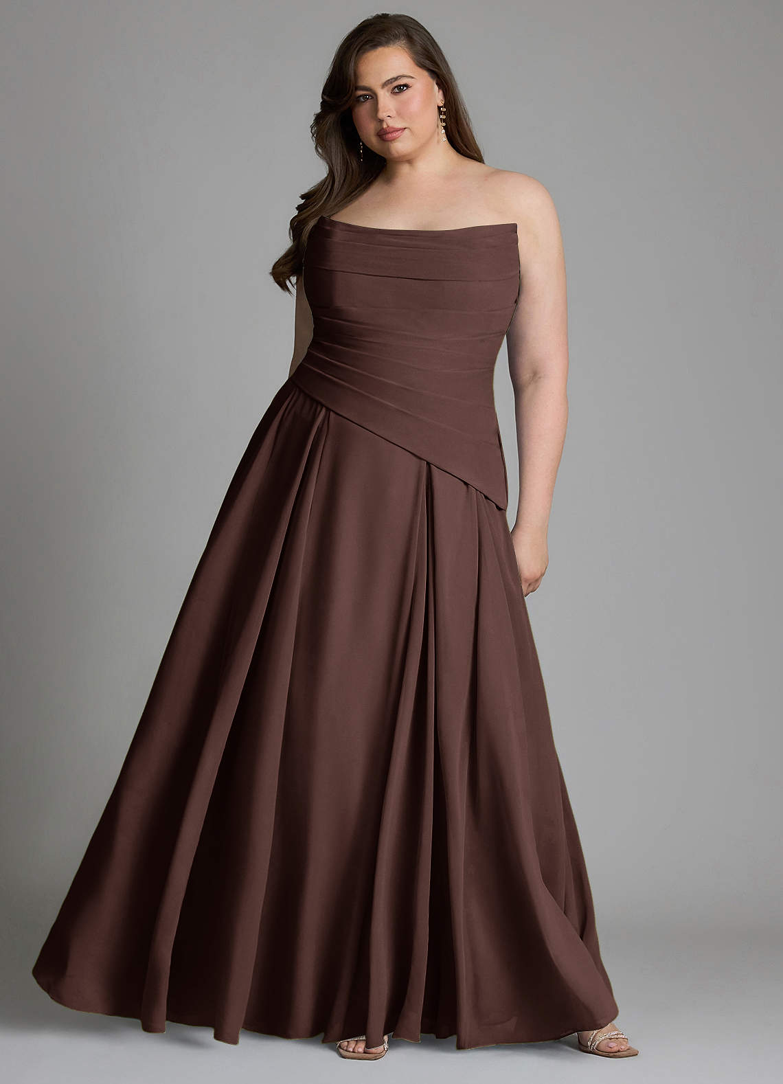 Azazie Gabriela Bridesmaid Dresses Ganache A-Line Corset Chiffon Dress image14
