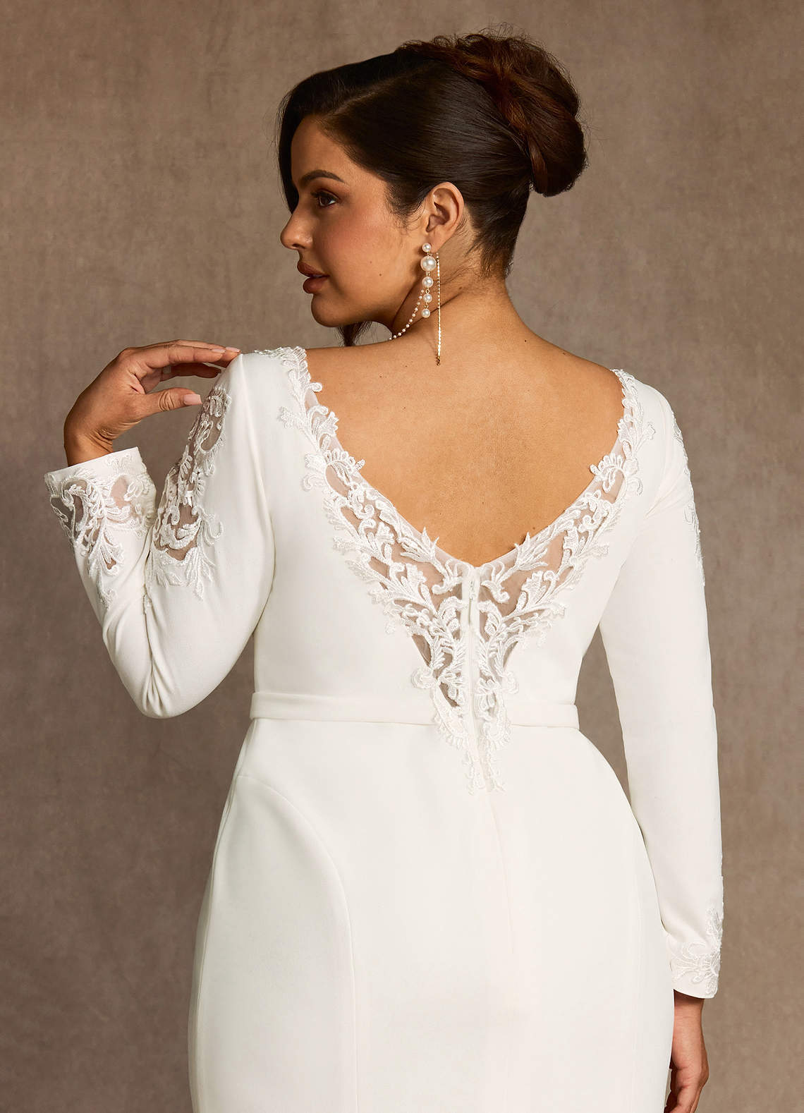 Azazie Tifa Diamond White Mermaid Scoop Sequins Stretch