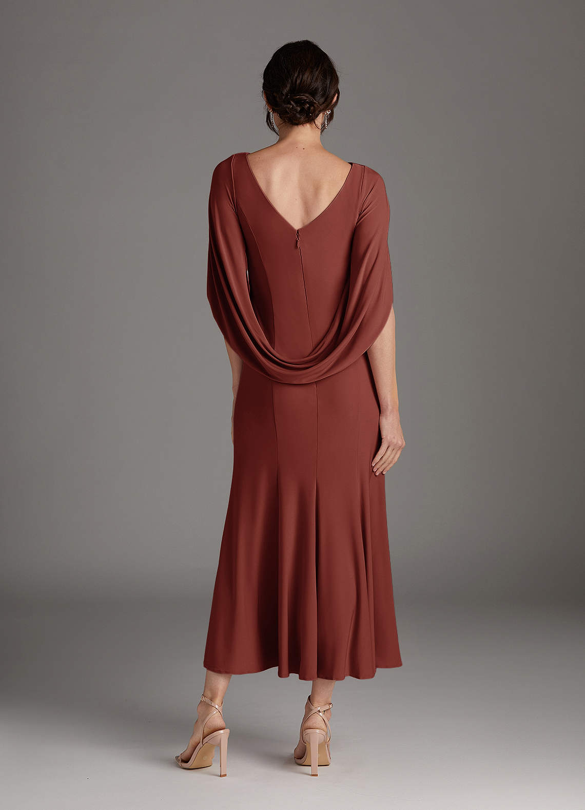 在庫一掃セール売れ筋ランキング Azazie Bellona Terracotta Sheath Boatneck Luxe Knit Dress トップス