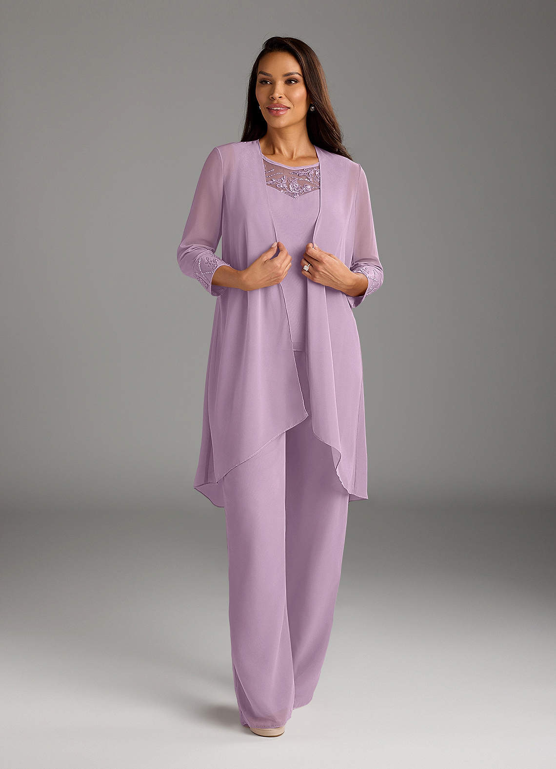 Azazie Maura Mother of the Bride Dresses Wisteria Jumpsuit/Pantsuit Sequins Chiffon Dress image1