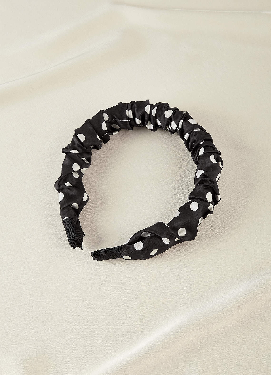 front Polka Dot Scrunched Headband
