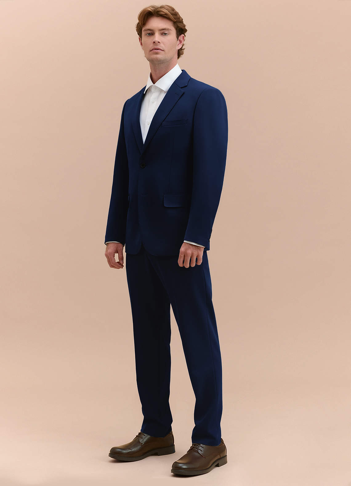 front James Blue Structured Stretch Suit