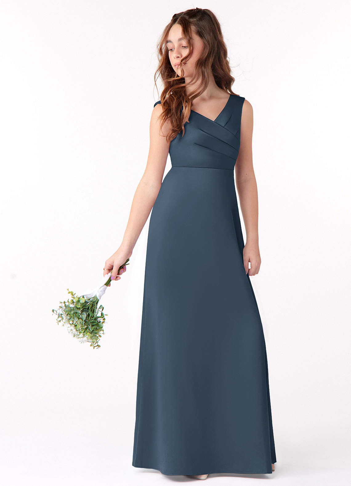 Azazie Lianne Bridesmaid Dress Steel Blue high quality - Custom Size (Around Size 14)