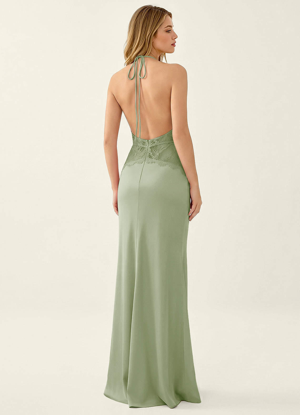pastel green summer dress Prudentiana Light Satin Lace teen collection