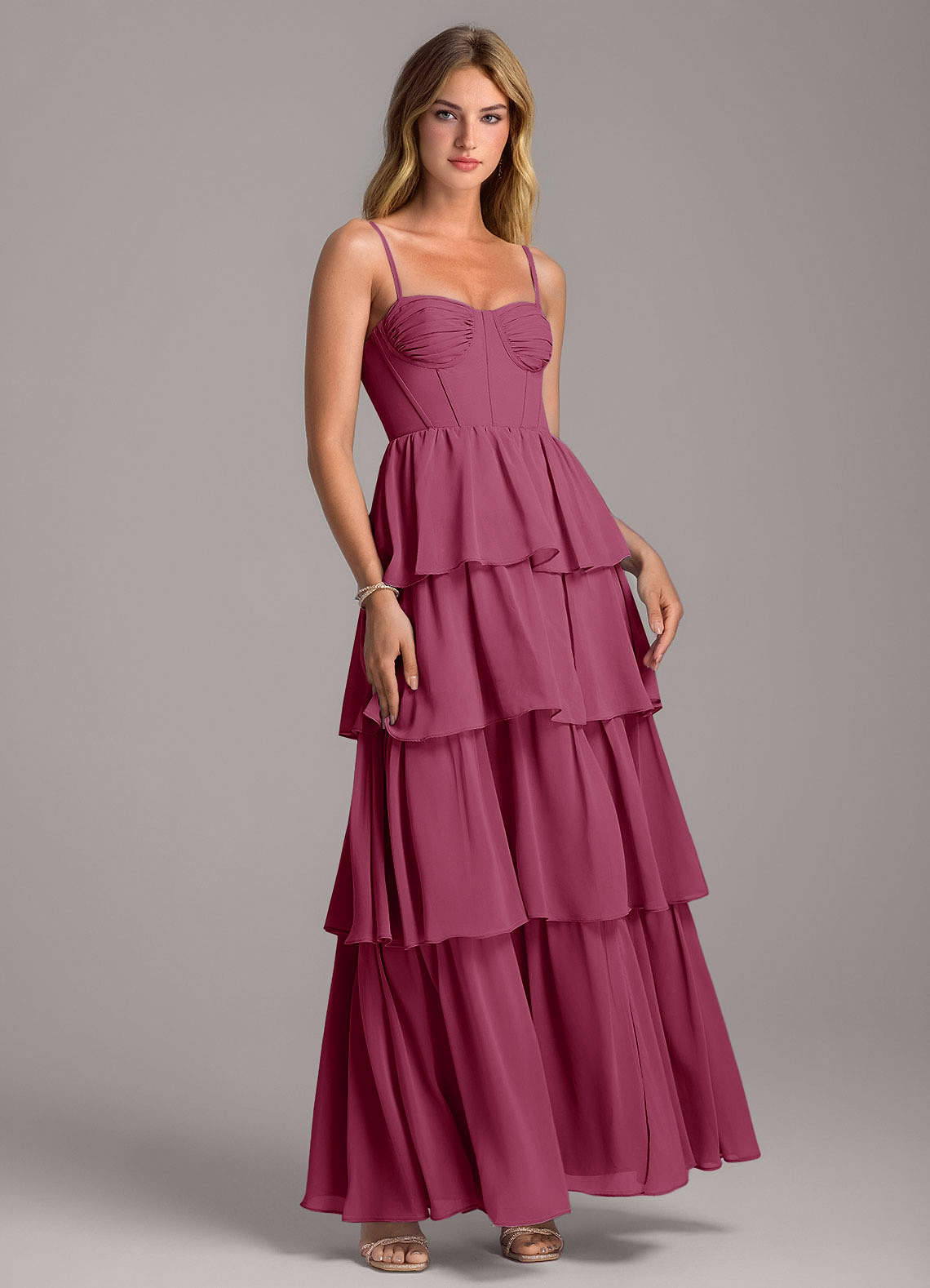 Azazie Alanna Bridesmaid Dresses Mulberry A-Line Sweetheart Neckline Chiffon Dress image1