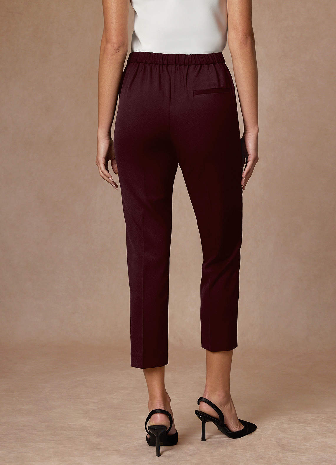 front Kennedy Cabernet Structured Stretch Pants Suit