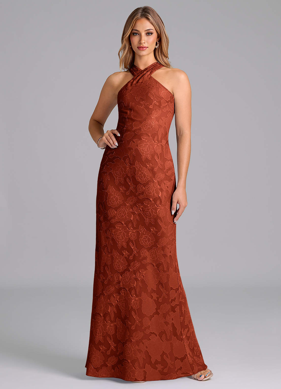 azazie doretta bridesmaid dresses White Alabaster Stretch Satin tie bow and a striking keyhole back detail. Azazie Doretta Sky Blue Metallic