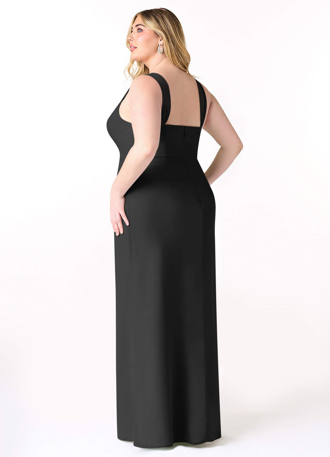 azazie black chiffon bridesmaid dress Azazie Saige