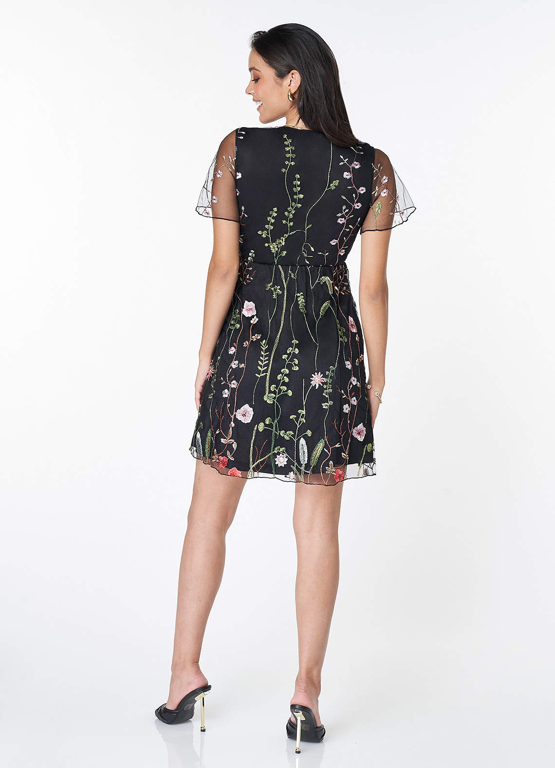 Black Azazie Dress Black Floral Mini Darling Dresses | Romance Embroidery