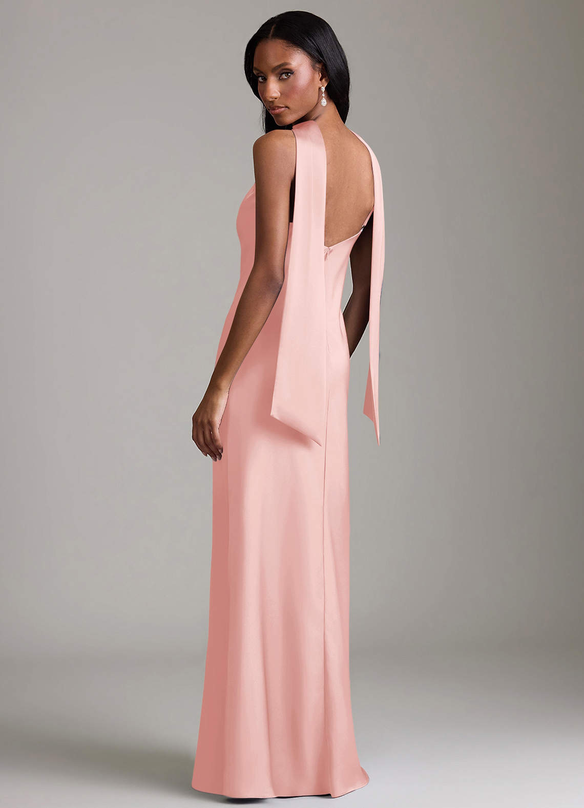 Azazie Cassiana Finale sale Jurk van Stretch Satijn met Zeemeermin Geplooid Sky Blue image1