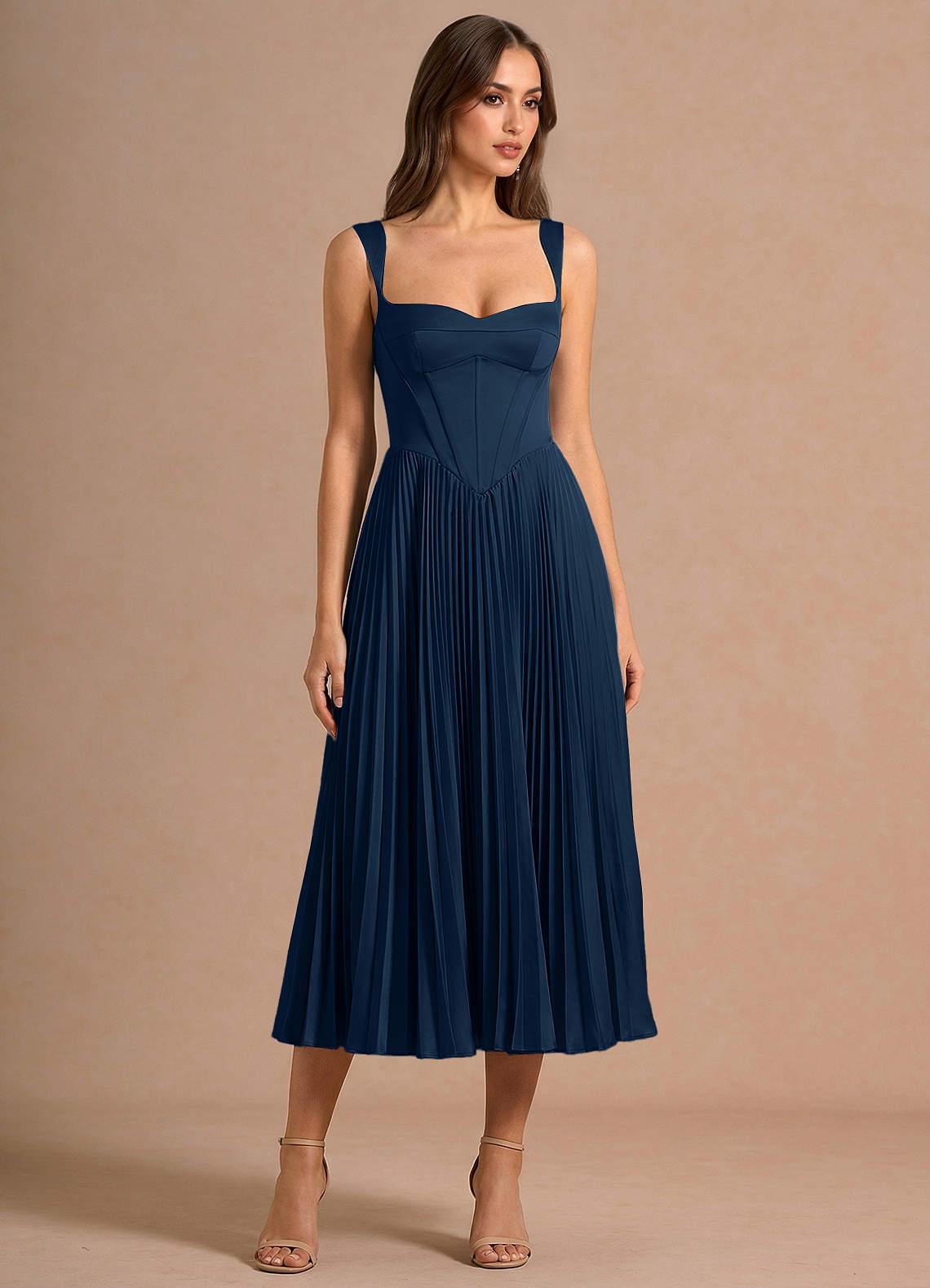 Avenelle Navy Mid Dress | Azazie