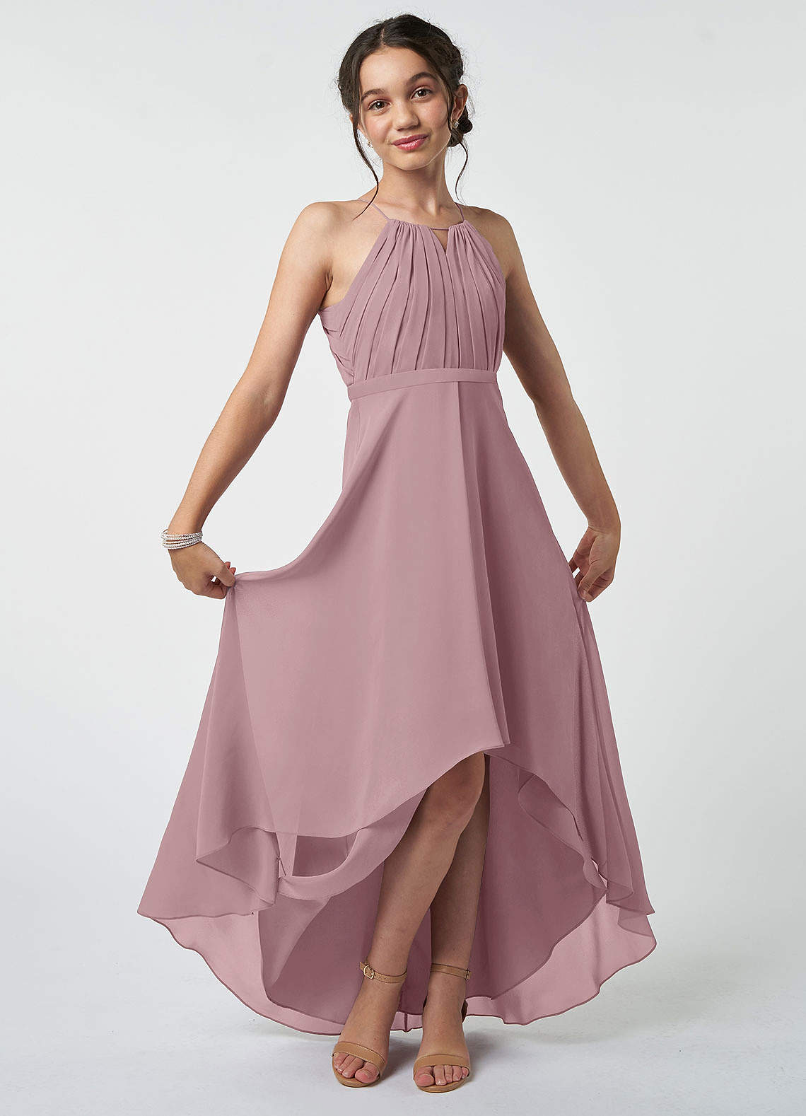 dusty rose junior bridesmaid dresses