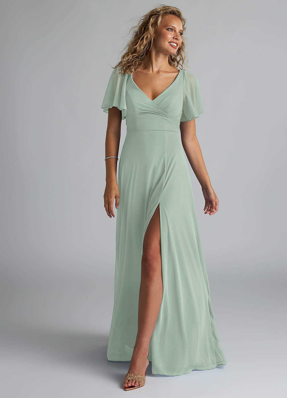 Azazie Induh Ready to Ship Agave Mesh Bridesmaid Dresses | Azazie