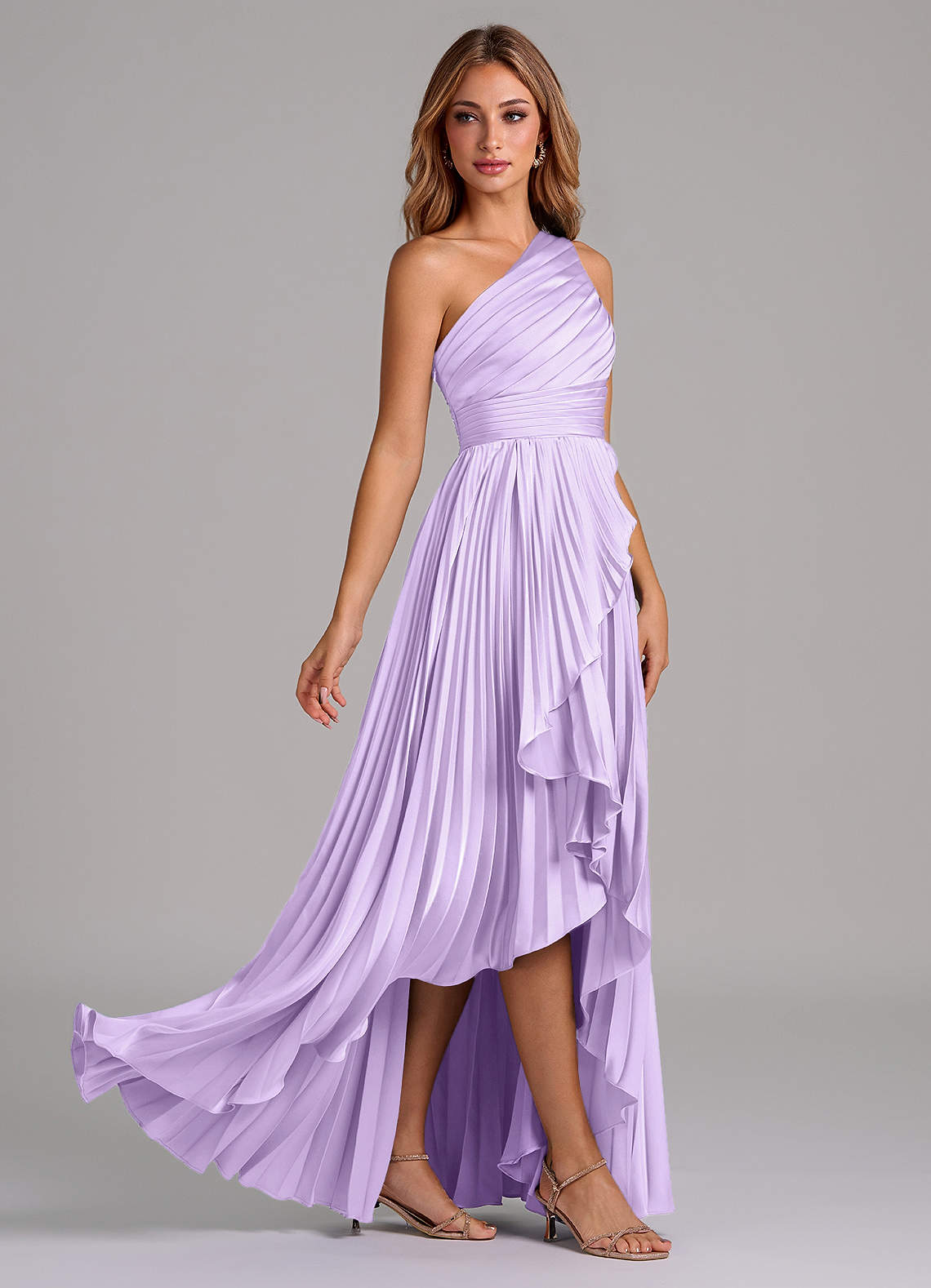 lilac asymmetrical dress One-shoulder Lilac Asymmetric Split Maxi Dress  Posh By Gigi