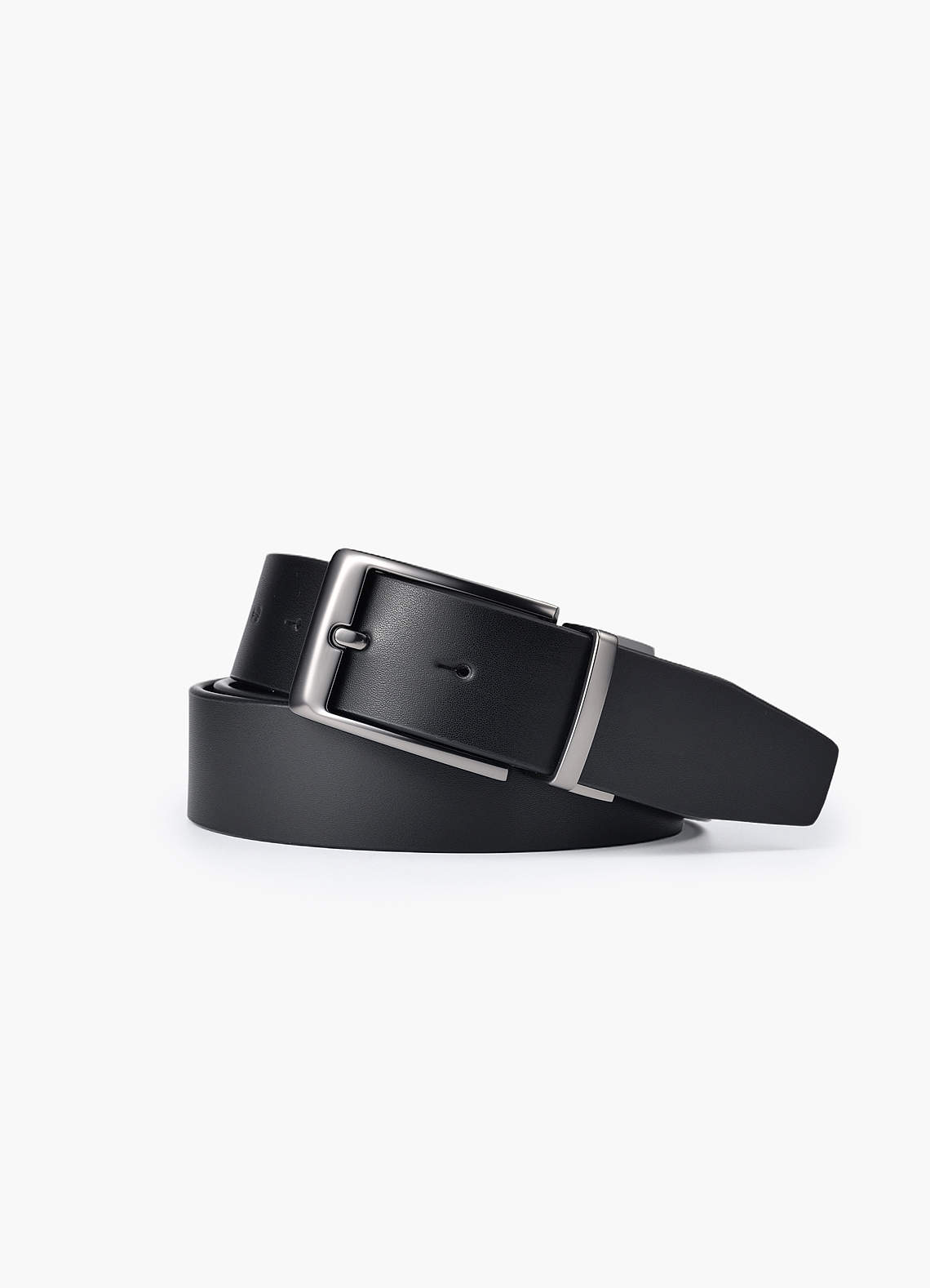 front Men's Leather Reversible Belt