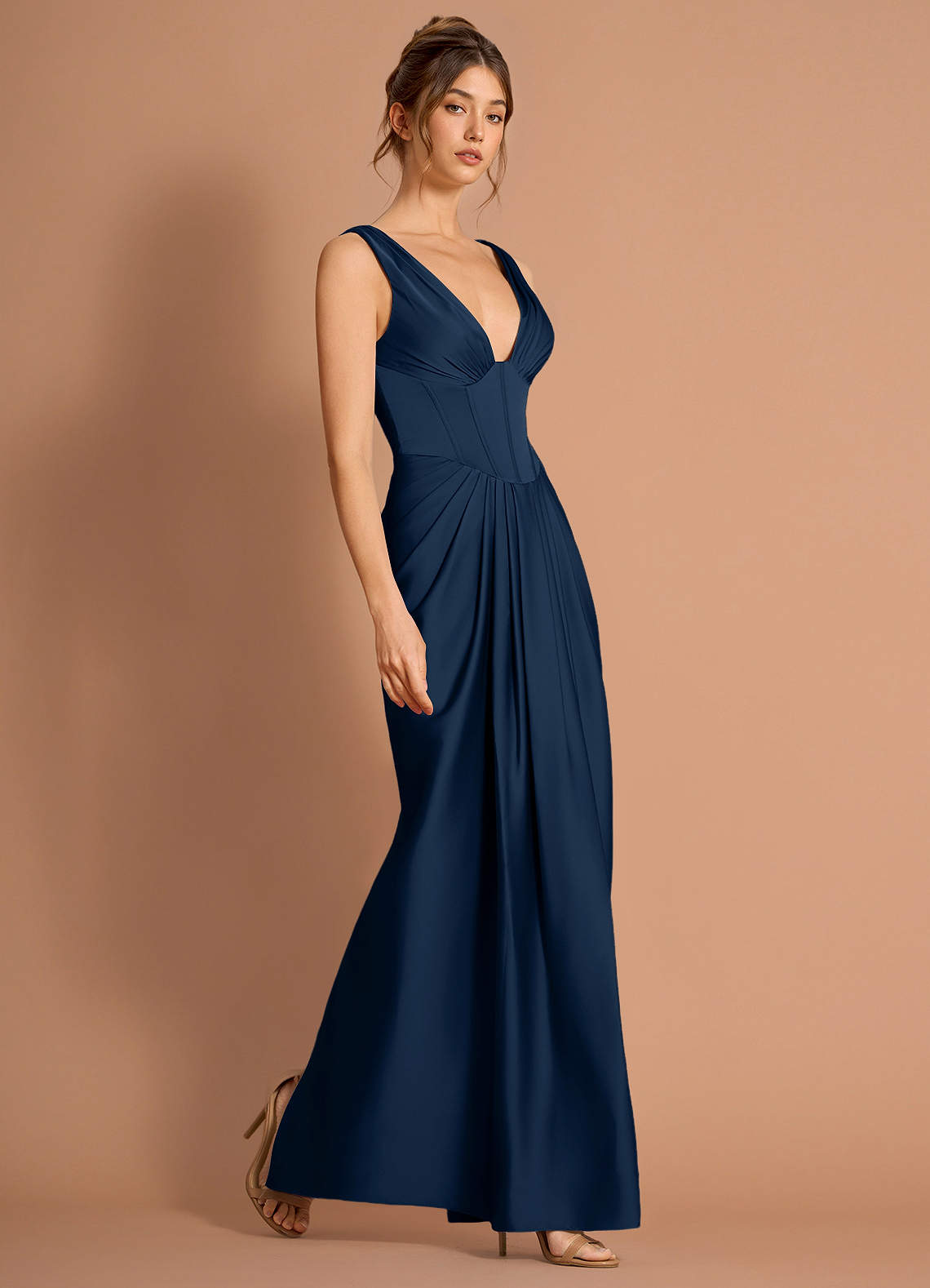 prom maxi dresses A-Line Tulle Dress COCOMELODY CS1070 Harry Potter group cosplay The bodice is fitted Color:Lite Cola wairgroup:modern-fit