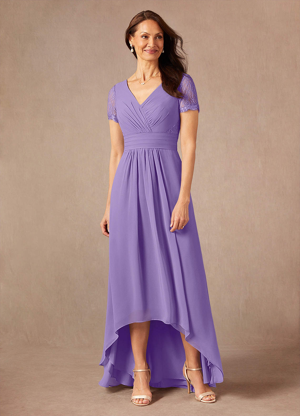 Azazie Polly Kleider für die Brautmutter A-Linie Spitze Chiffon Kleid Tahiti image1