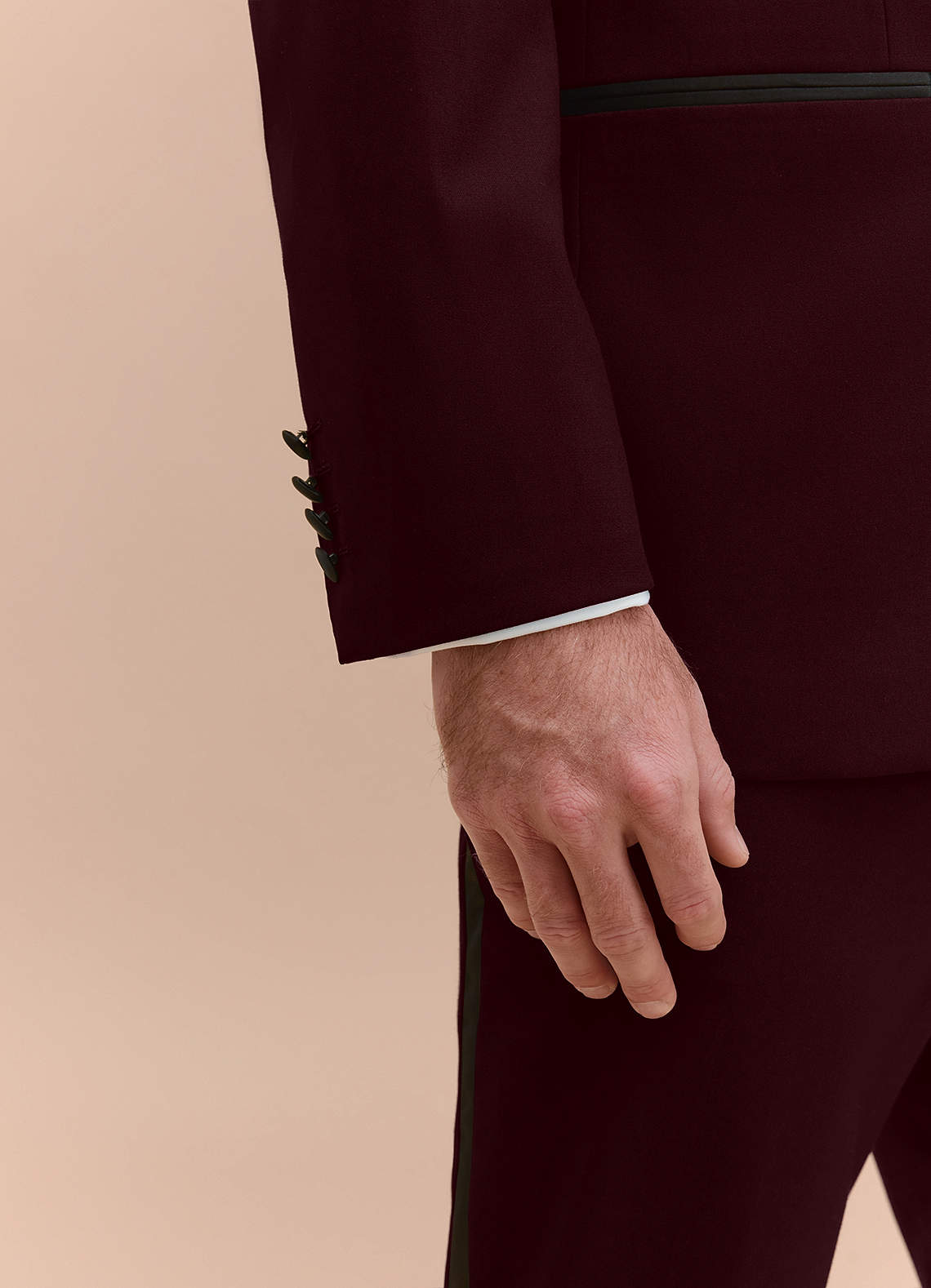 front Winston Borgogna Giacca da smoking con revers a scialle