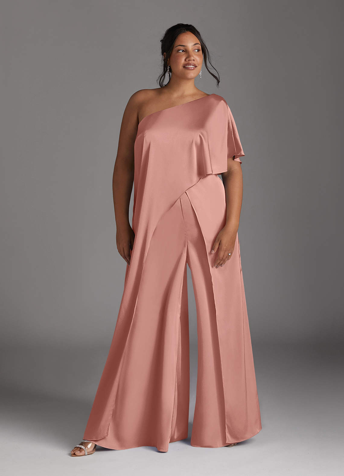 Azazie Hagretta Rosette Jumpsuit/Pantsuit Stretch Satin Dress | Azazie