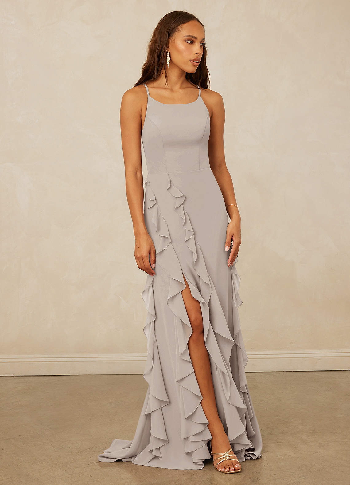 Christian Siriano Bridal for Azazie 1006 Bridesmaid Dresses Frost Mermaid Ruched Chiffon Dress image1