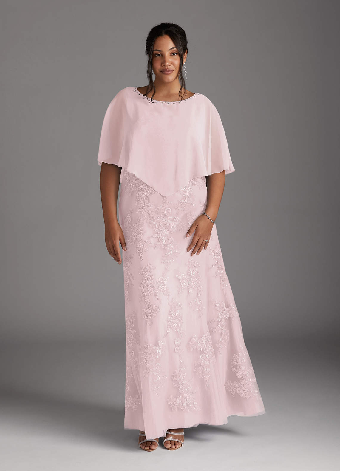 Azazie Whilhelmina Final Sale Stormy Mermaid Lace Chiffon Dress image1