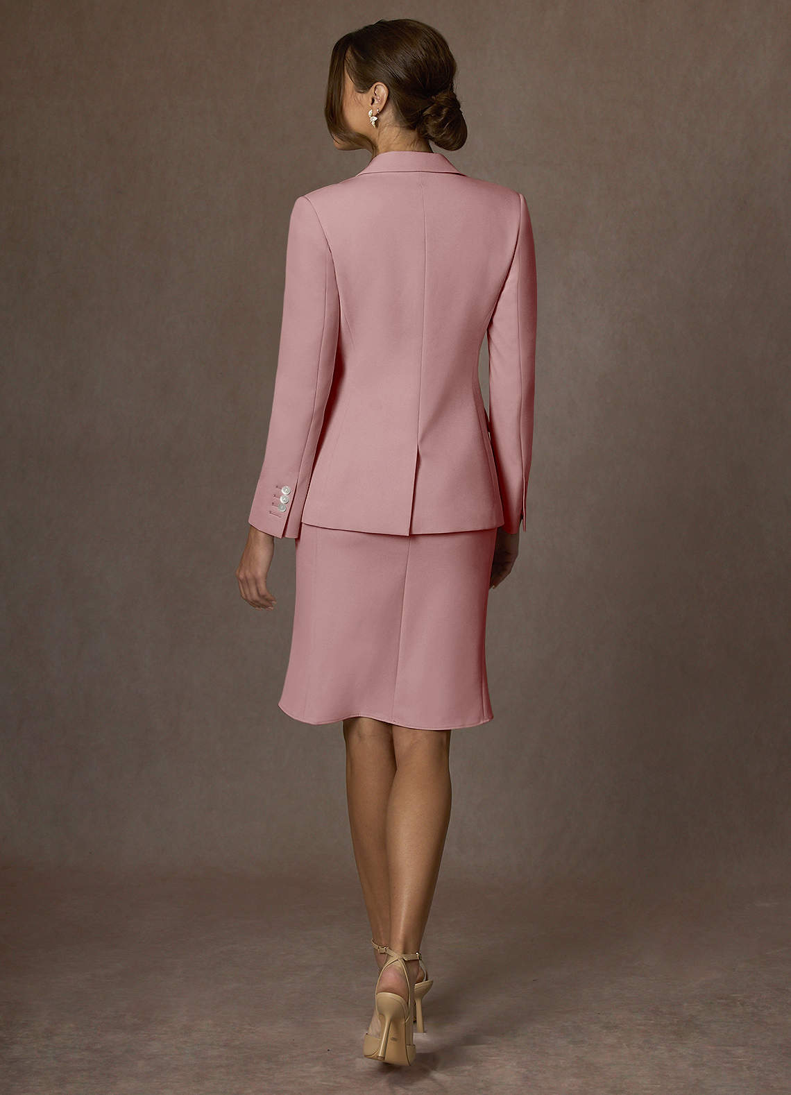 front Kennedy Dusty Rose Structured Stretch Dress
