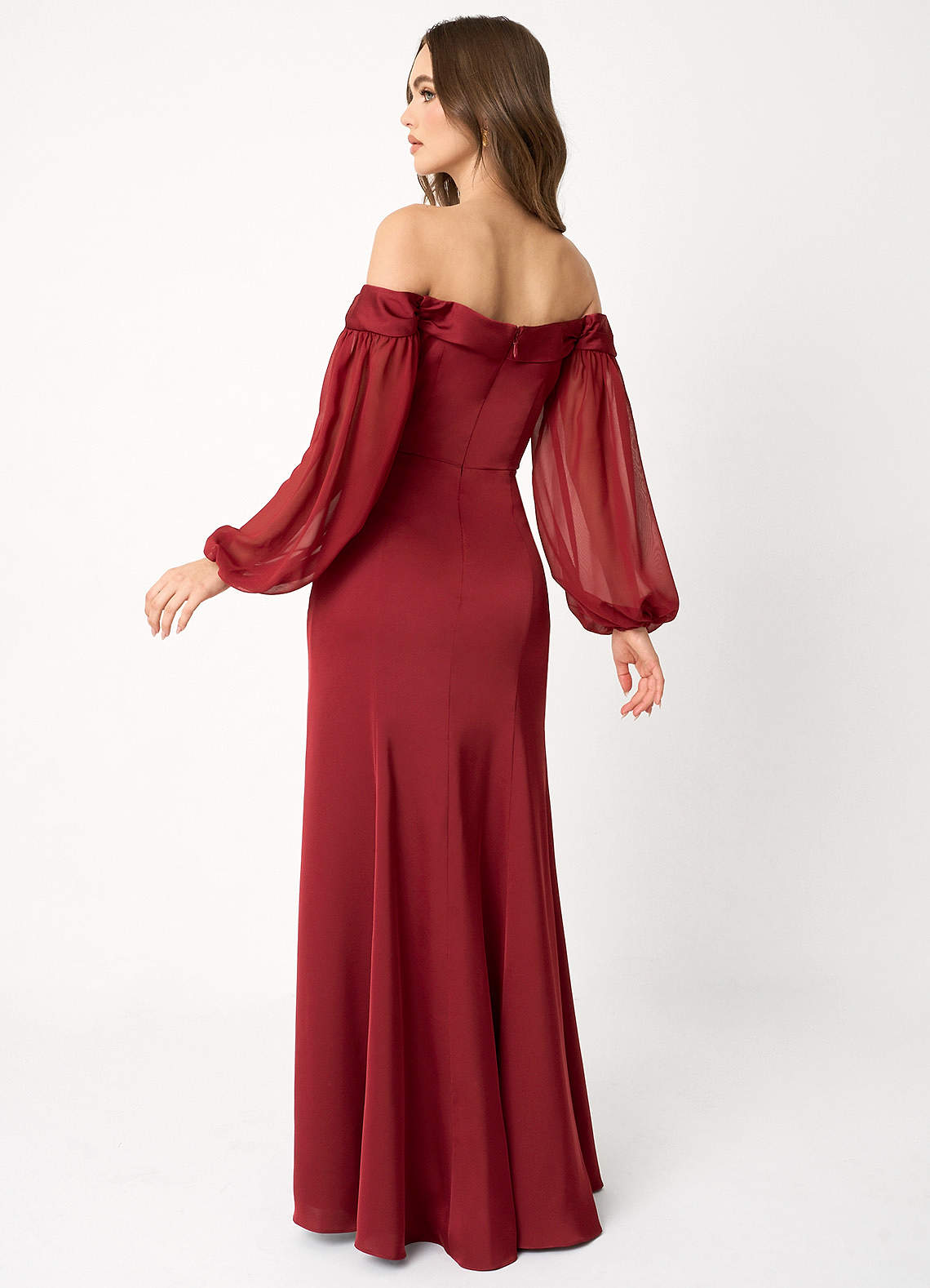 Maxine Ruby Red Off the Shoulder Maxi Dress Atelier Dresses | Azazie