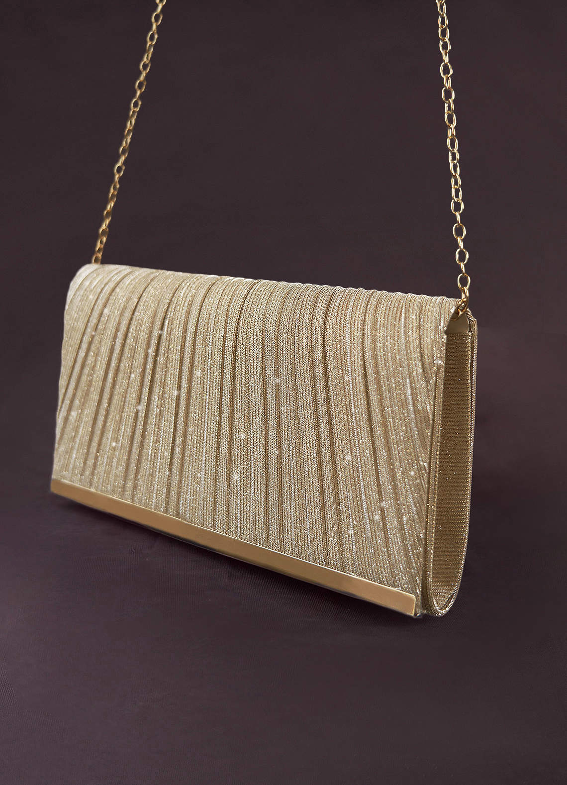 front Pleats Elegant Clutch Bag