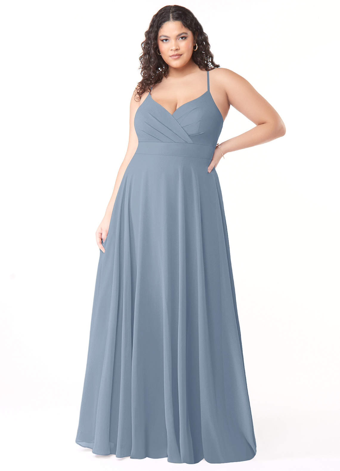 Dusty Blue Azazie Avelina Bridesmaid Dresses | Azazie