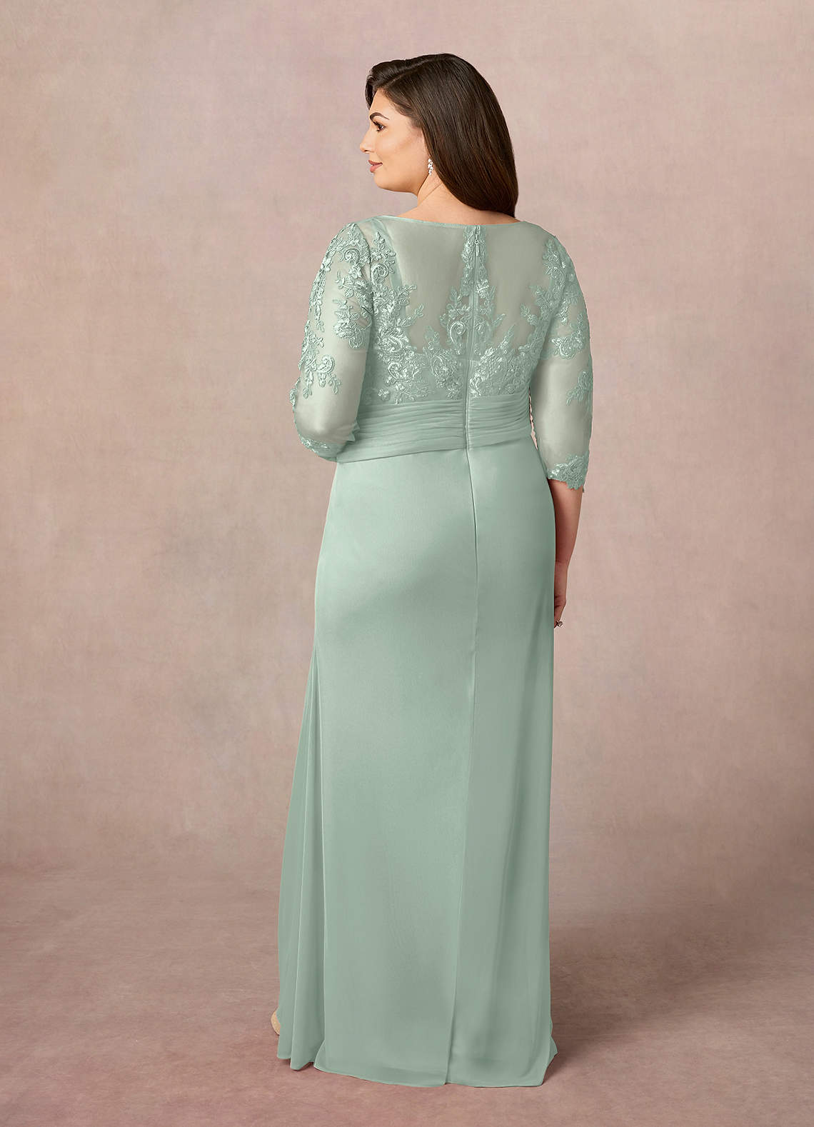 Azazie Fatemah Mother of the Bride Dresses Agave Mermaid Scoop Lace Lace Dress image8