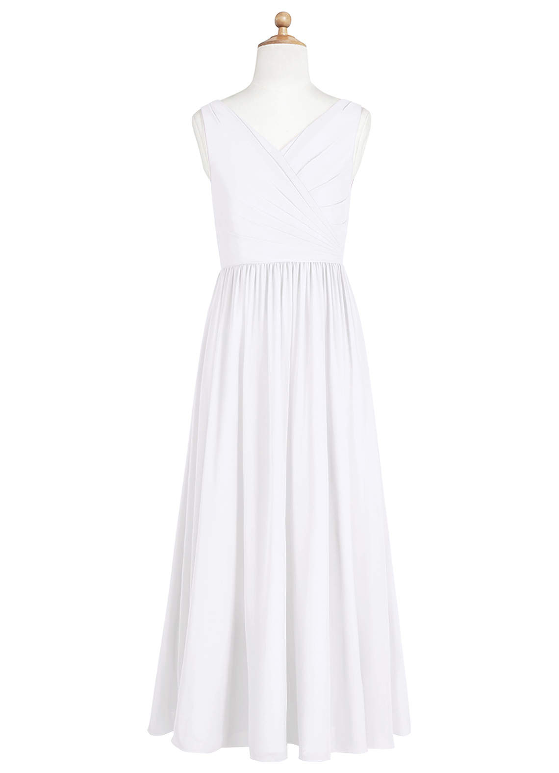Azazie Sawyer A-Line Pleated Chiffon Floor-Length Junior Bridesmaid Dress image1