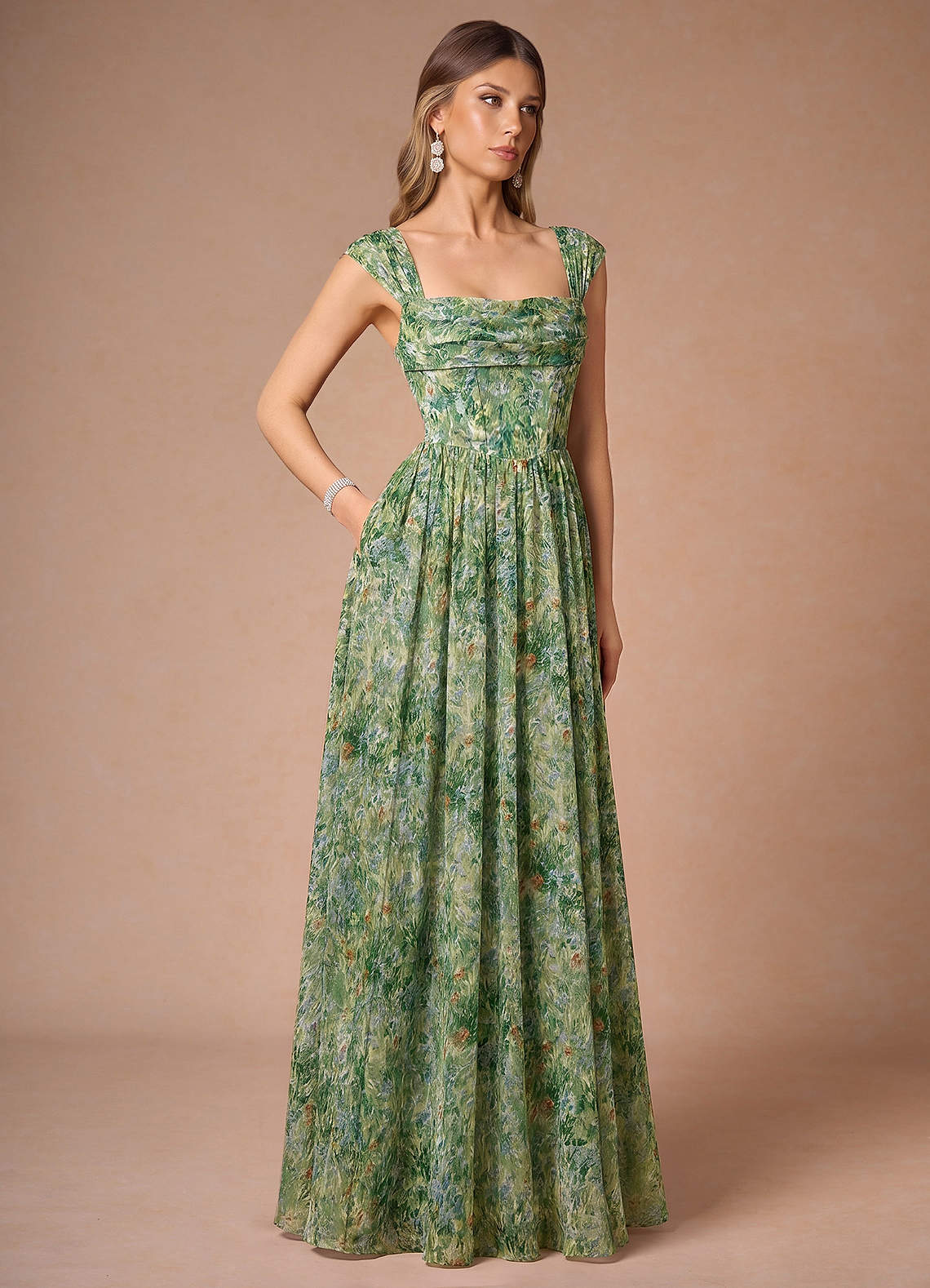 azazie green floral dress Hazel Maxi Floral midi dress