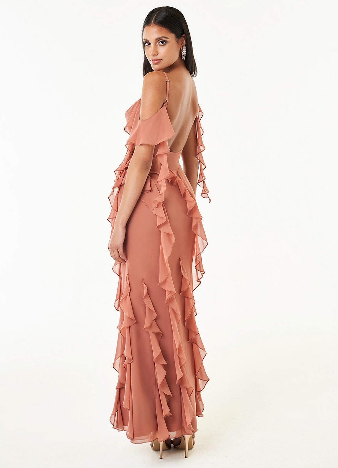 Francesca Copper Ruffle Gown image2