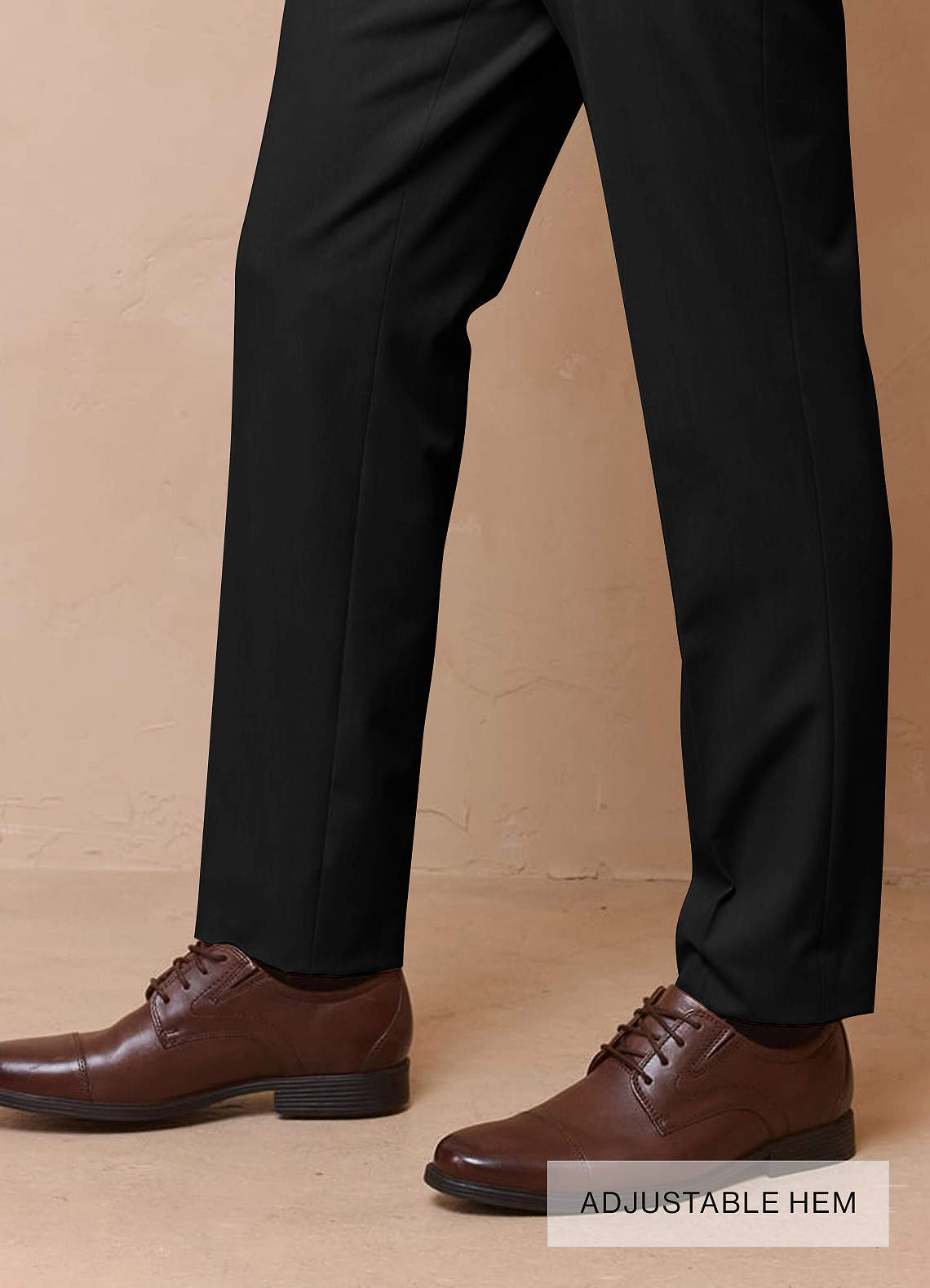 front Savile Czarny Spodnie wizytowe z mieszanki wełny