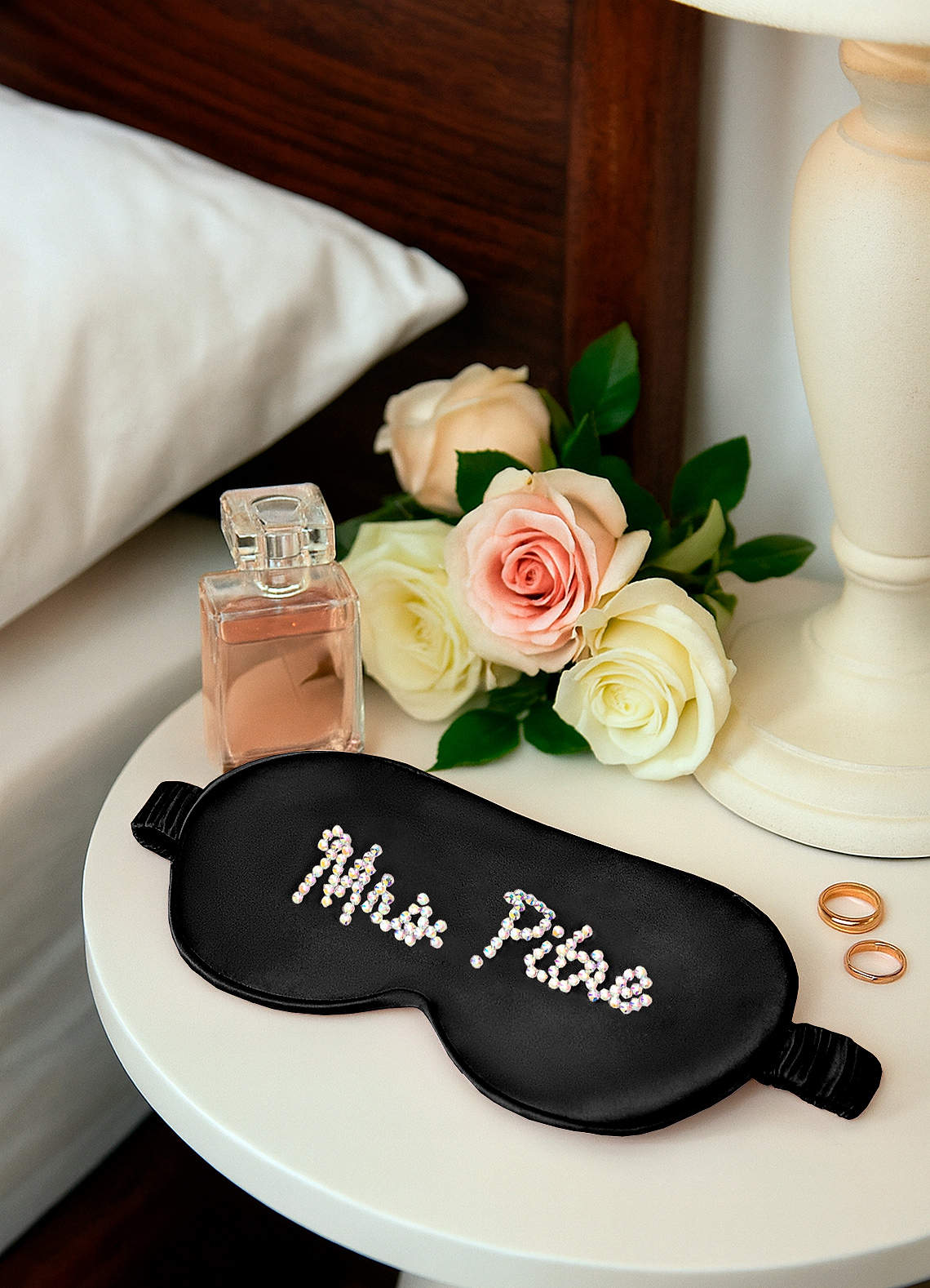 front Rhinestone Personalized Name Sleep Mask