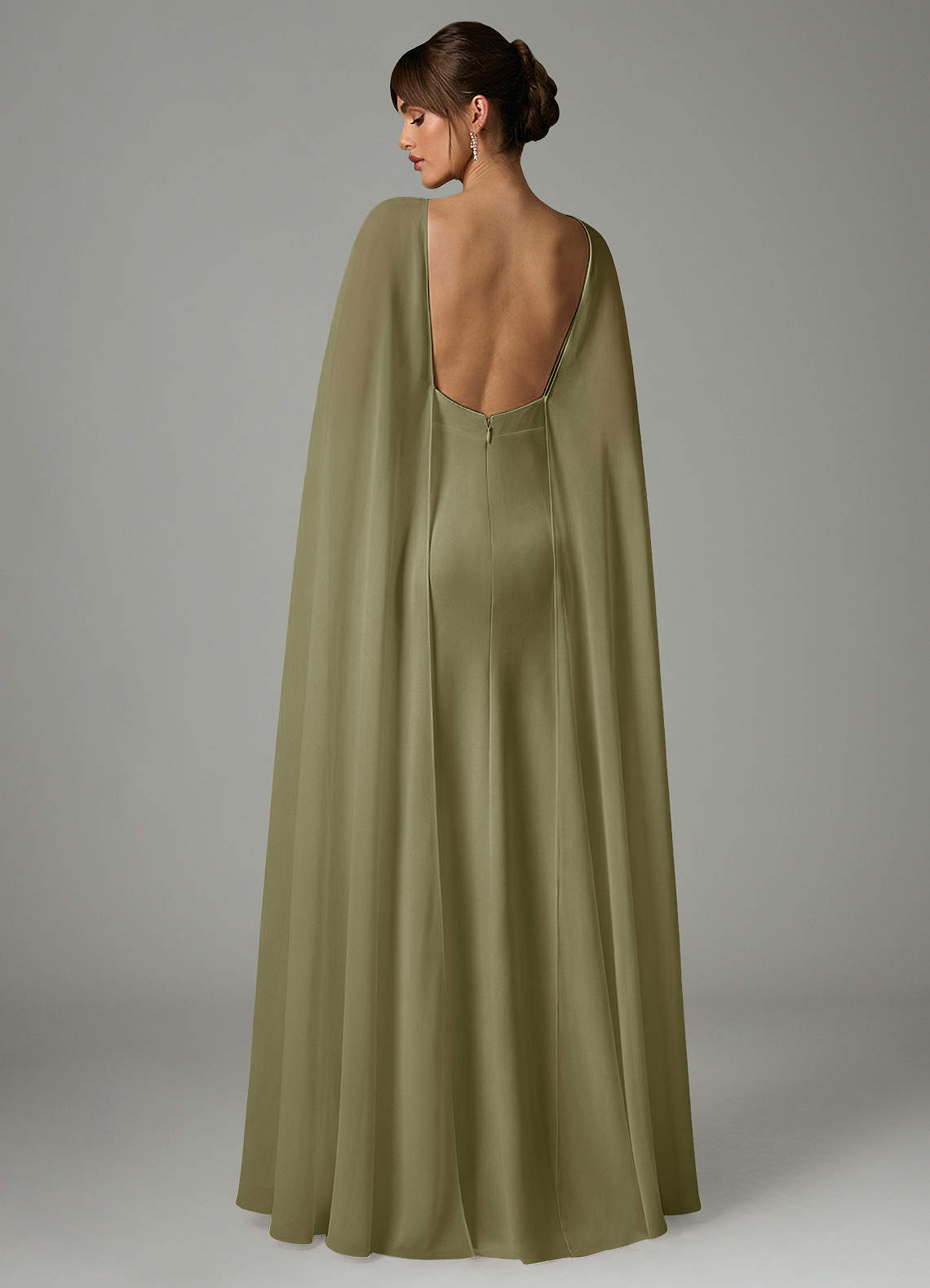 Azazie Stefania Bridesmaid Dresses Pistachio A-Line Stretch Satin Dress image3