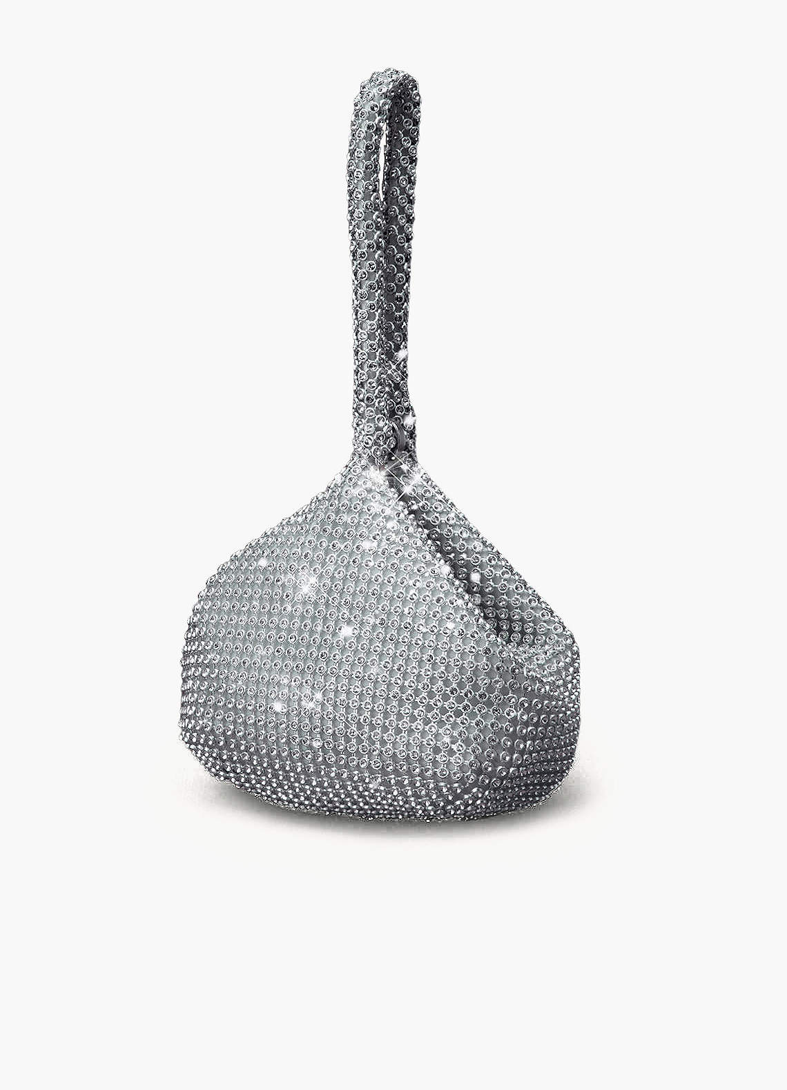 front Delicate Sparkling Rhinestone Zip Wrist Evening Bag