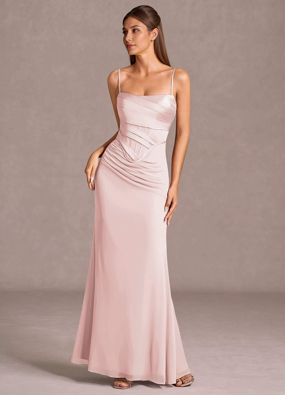 Robe Longue Rose Poudré Margaret image1