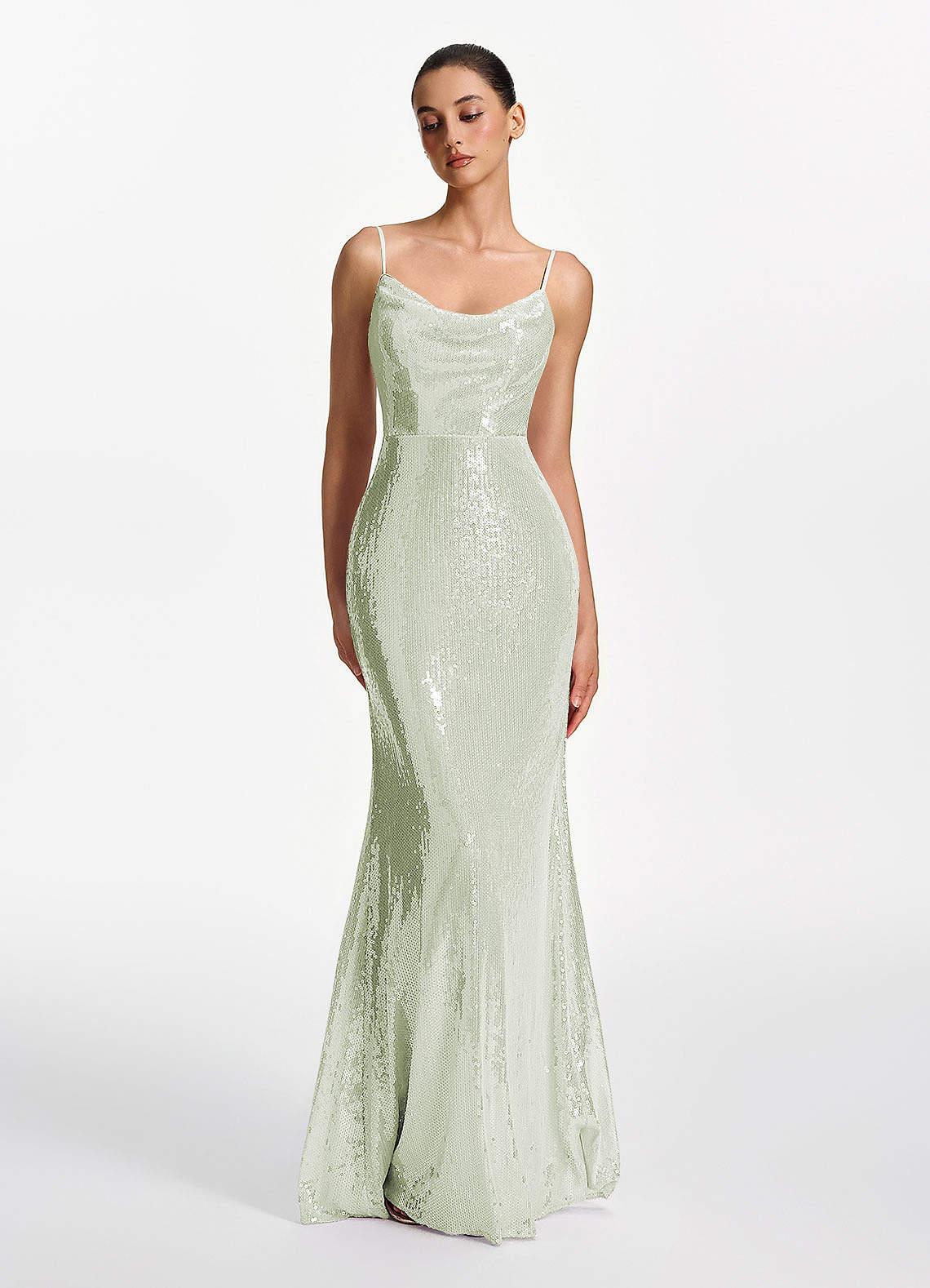neon green sequin dress Azazie 2026 Corset Lace Up Mermaid Prom Light Gown embellished bodice