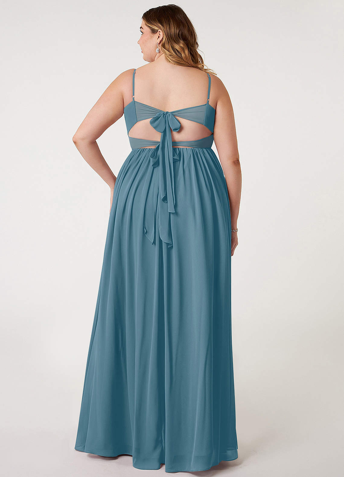 Azazie Zeya Bridesmaid Dresses Bermuda A-Line V-Neck Pleated Chiffon Dress image6