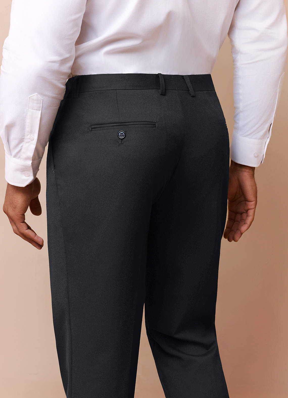 front Savile Charcoal Wool Blend Dress Pants