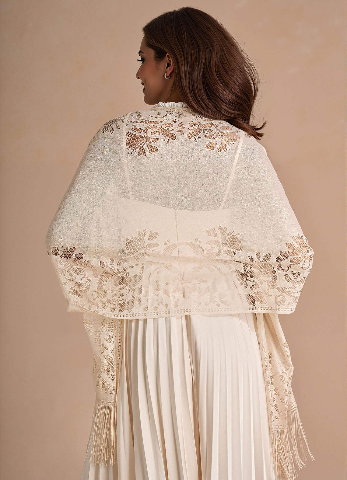 front Lace Ruffle Shawl
