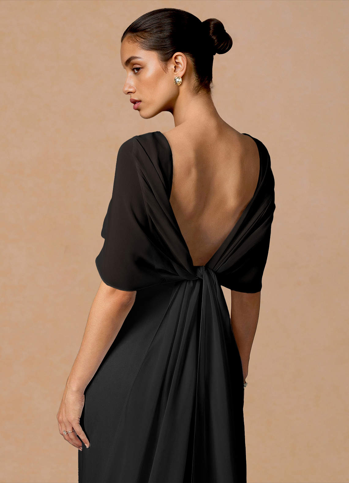 Azazie Floor-Length Maxi Dresses Slip Wedding Guest Formal Black Tie Dresses V Neck Black